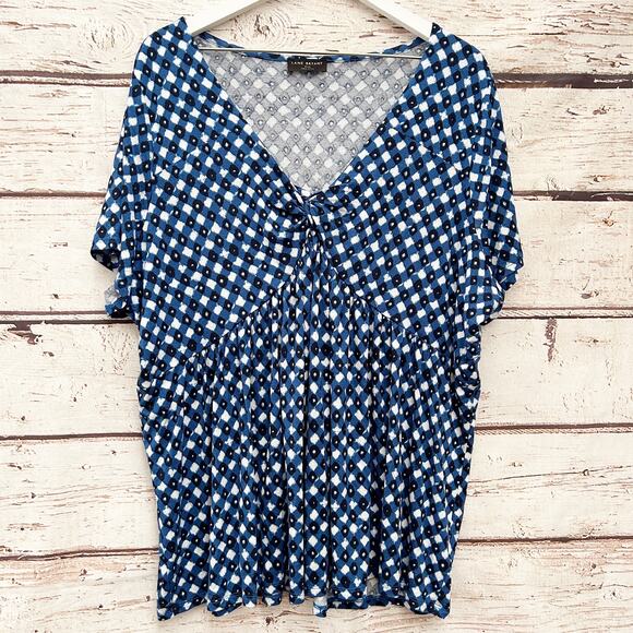 LANE BRYANT Swing Short-Sleeve V-Neck Babydoll Top Sz 22 24 2X - Picture 4 of 7